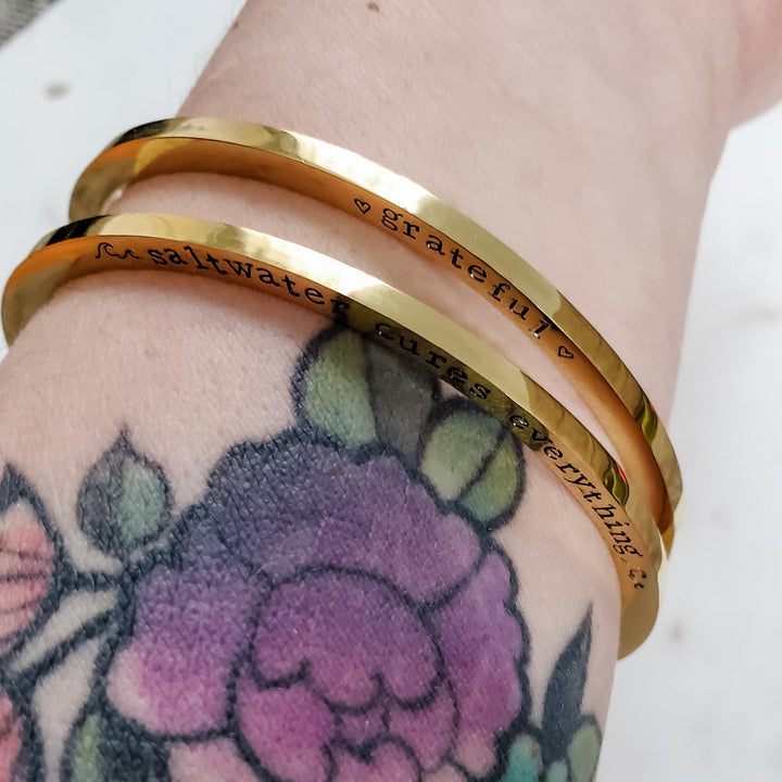 I AM ENOUGH Stacking Bangle Bracelet Salt and Sparkle