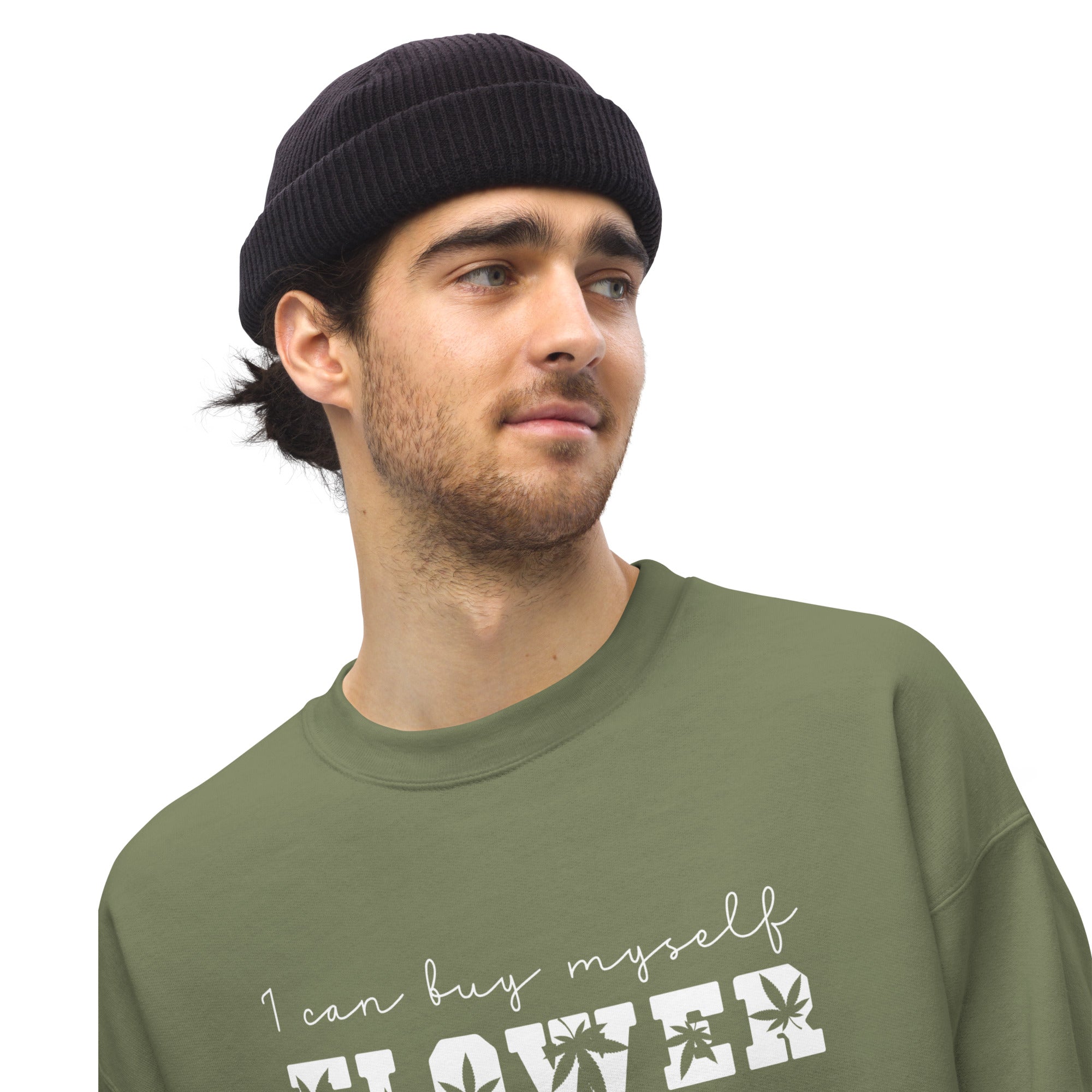 I Can Buy Myself Flower 420 Friendly Green Crewneck Sweatshirt printful