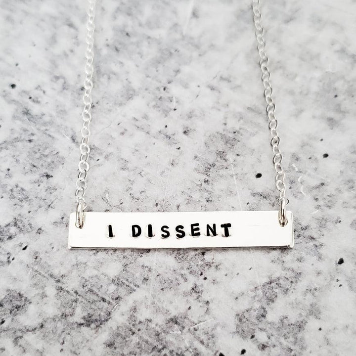 I DISSENT Bar Necklace Salt and Sparkle