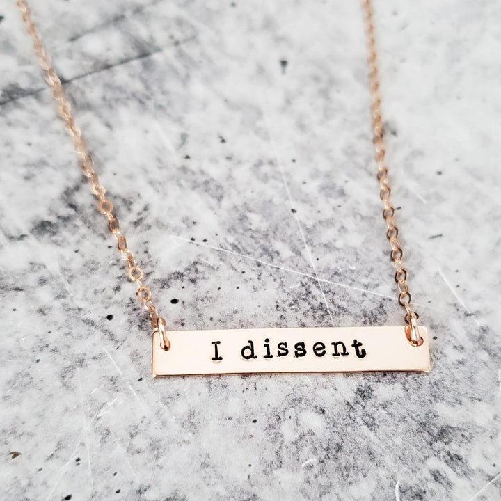 I DISSENT Bar Necklace Salt and Sparkle