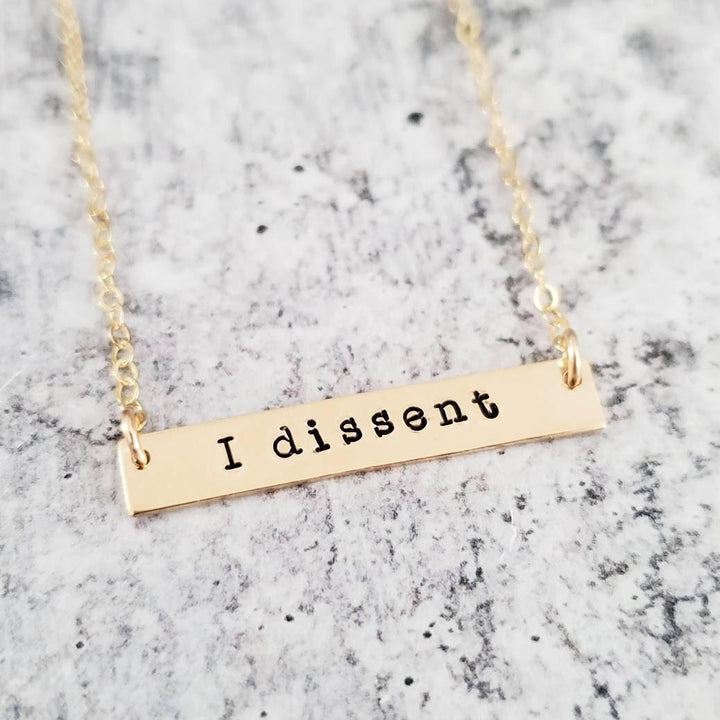 I DISSENT Bar Necklace Salt and Sparkle