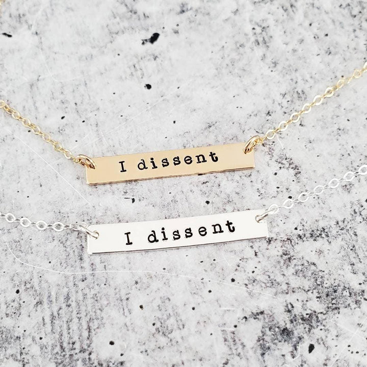 I DISSENT Bar Necklace Salt and Sparkle