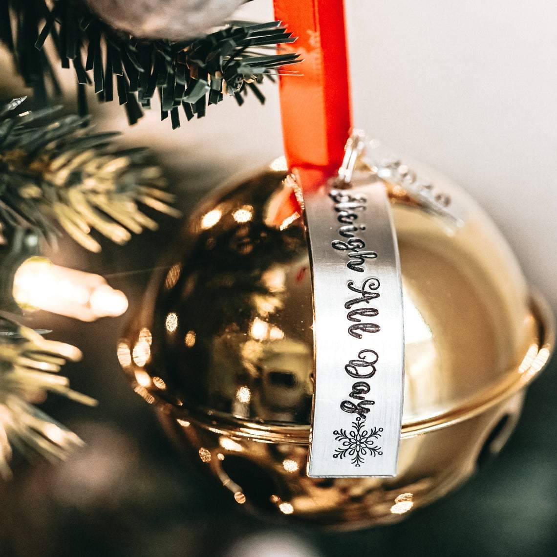 JINGLE ALL THE WAY Christmas Bell Ornament Salt and Sparkle