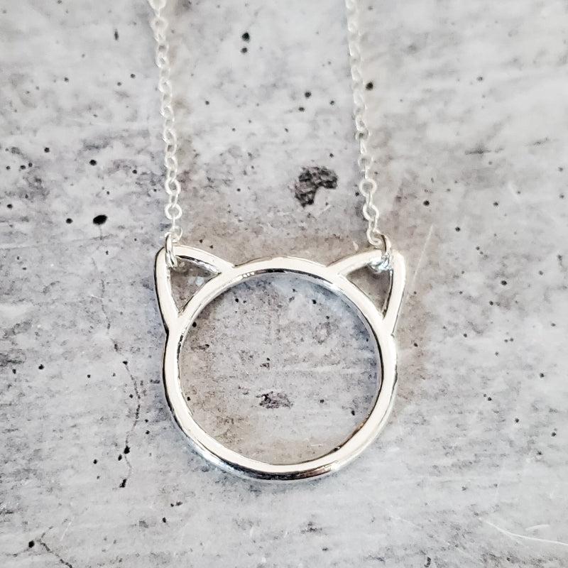 Kitty Silhouette Necklace Salt and Sparkle