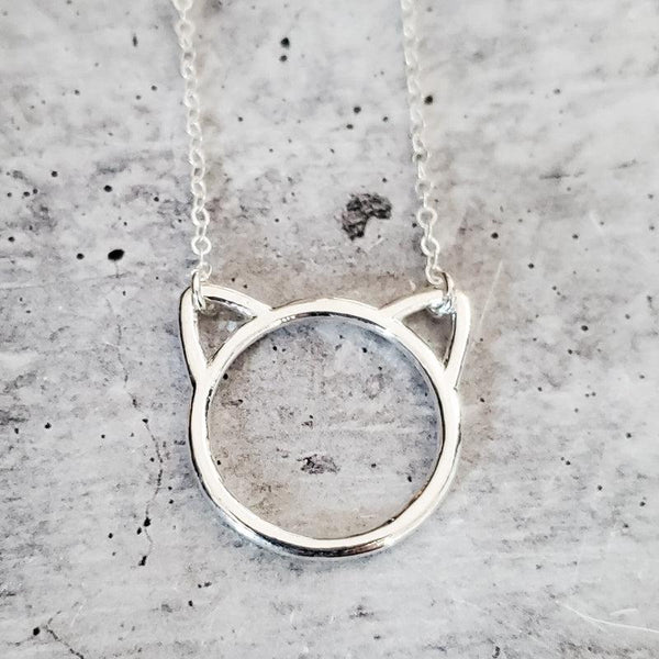 Cat silhouette necklace sale