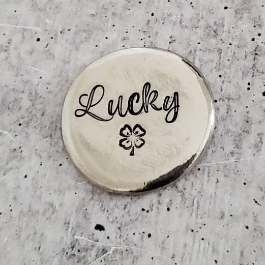 LUCKY Charm St Patrick's Day Pocket Stone Salt and Sparkle