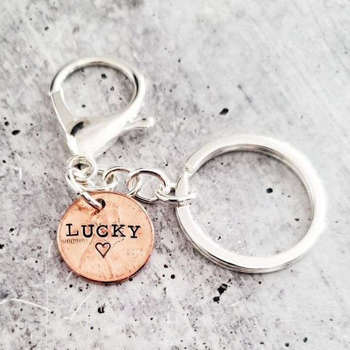 Lucky Penny Keychain Salt and Sparkle