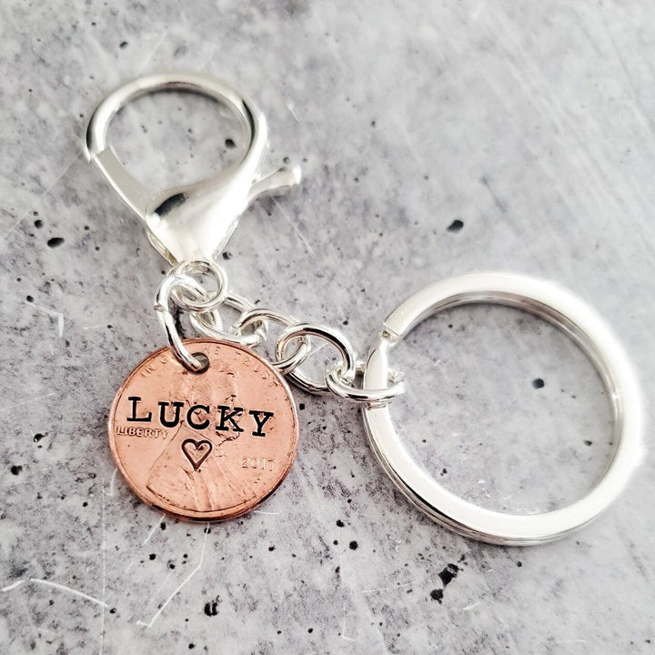 Lucky Penny Keychain Salt and Sparkle