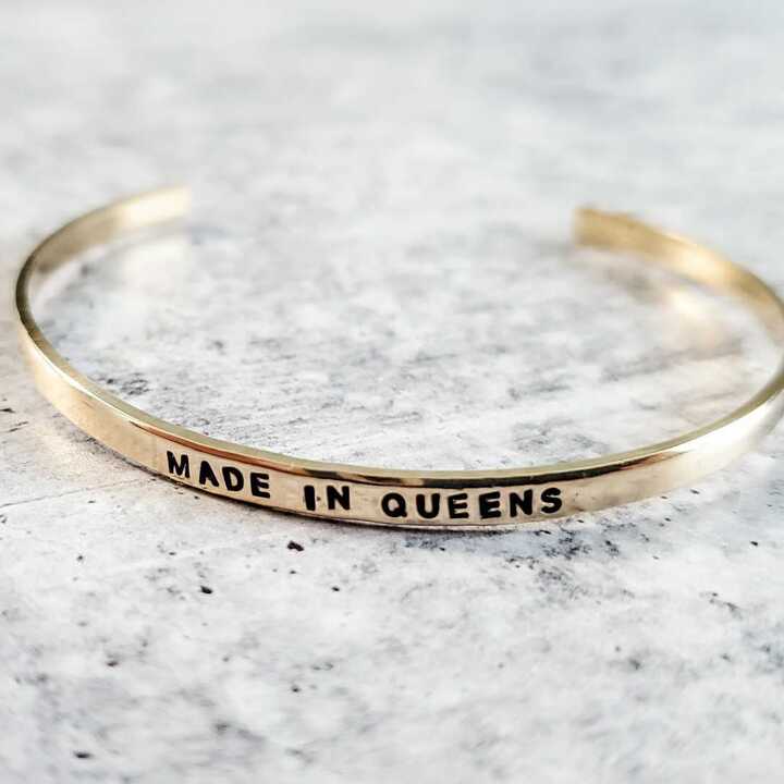 MADE IN QUEENS Hometown Pride Skinny Cuff Bracelet Salt and Sparkle