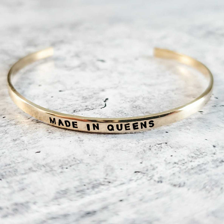 MADE IN QUEENS Hometown Pride Skinny Cuff Bracelet Salt and Sparkle