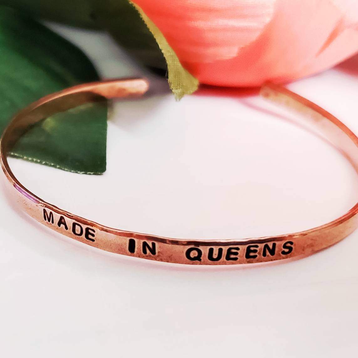 MADE IN QUEENS Hometown Pride Skinny Cuff Bracelet Salt and Sparkle