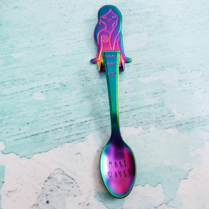 MAKE WAVES Rainbow Mermaid Spoon Salt and Sparkle