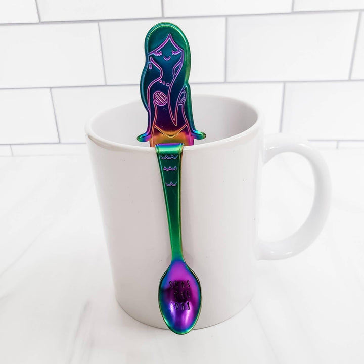 MAKE WAVES Rainbow Mermaid Spoon Salt and Sparkle