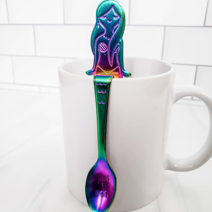 MAKE WAVES Rainbow Mermaid Spoon Salt and Sparkle