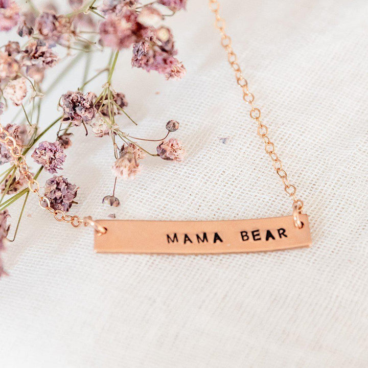 MAMA BEAR Bar Necklace Salt and Sparkle