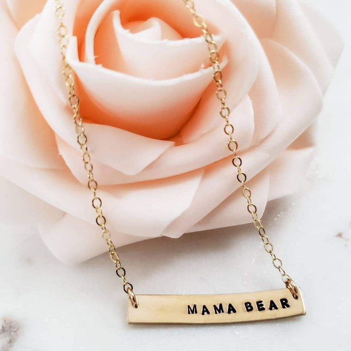 MAMA BEAR Bar Necklace Salt and Sparkle