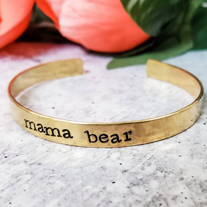 MAMA BEAR Stacking Cuff Bracelet Salt and Sparkle