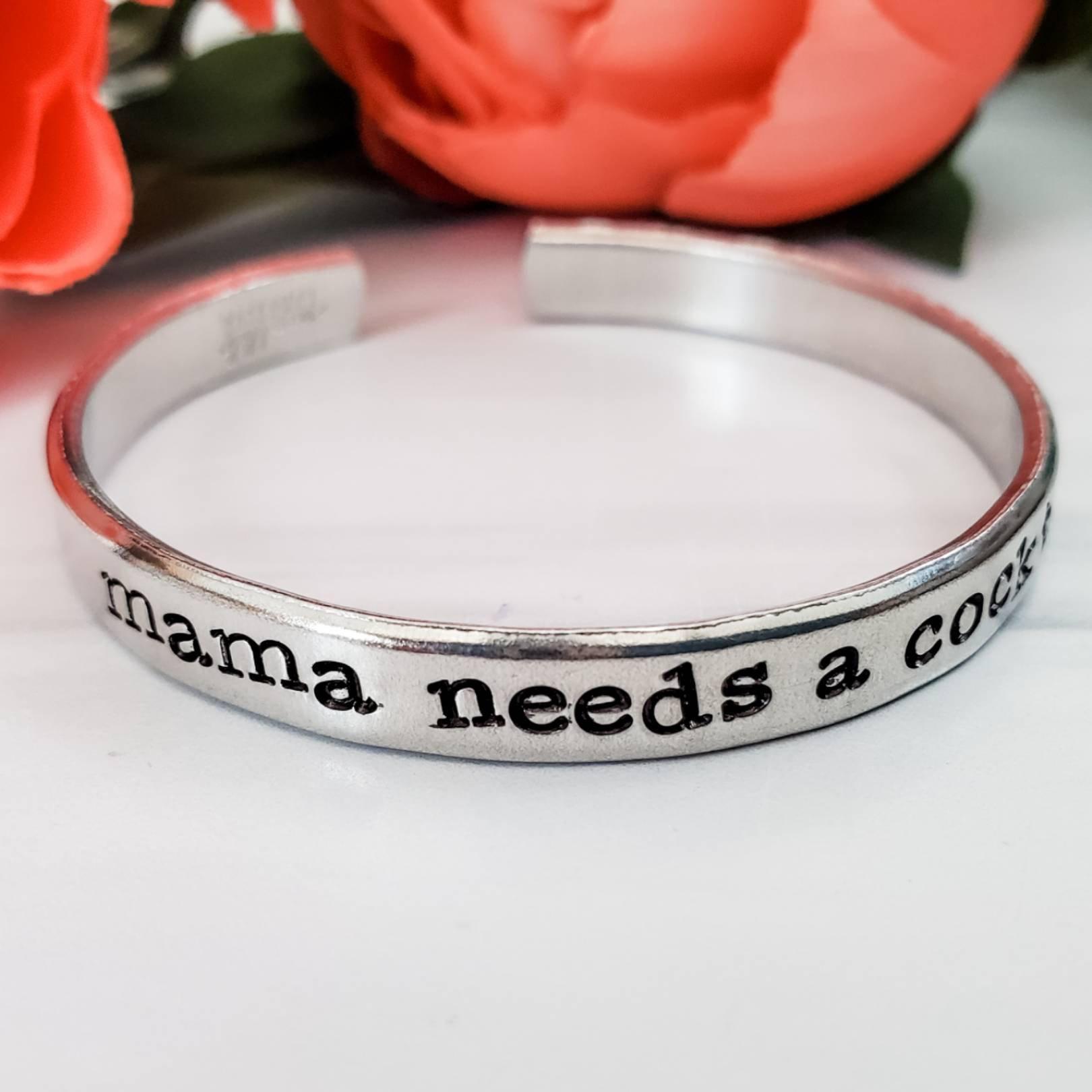 MAMA NEEDS A COCKTAIL Stacking Cuff Bracelet Salt and Sparkle
