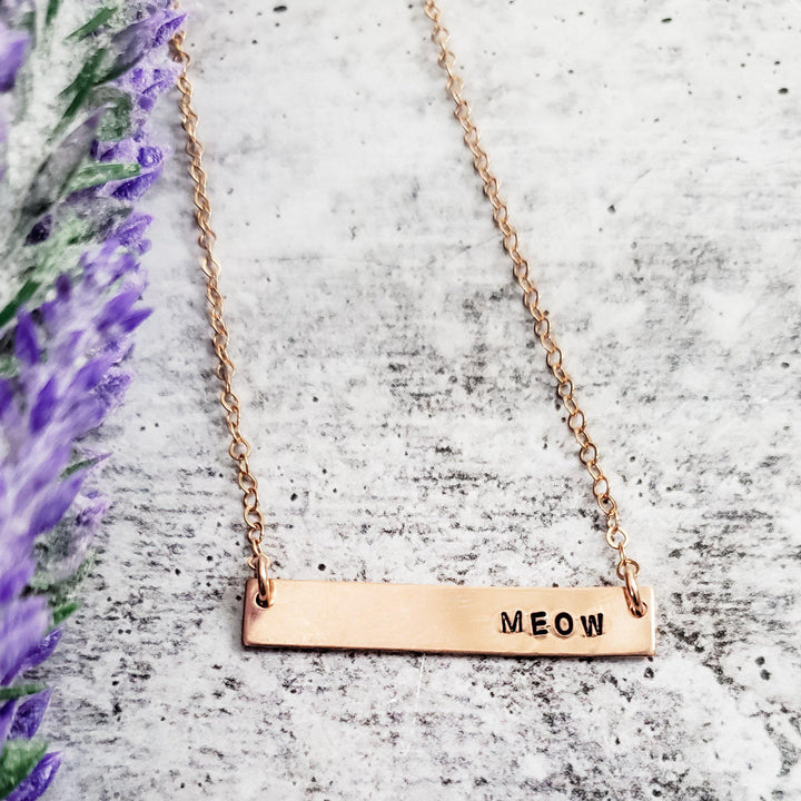 MEOW Bar Necklace Salt and Sparkle