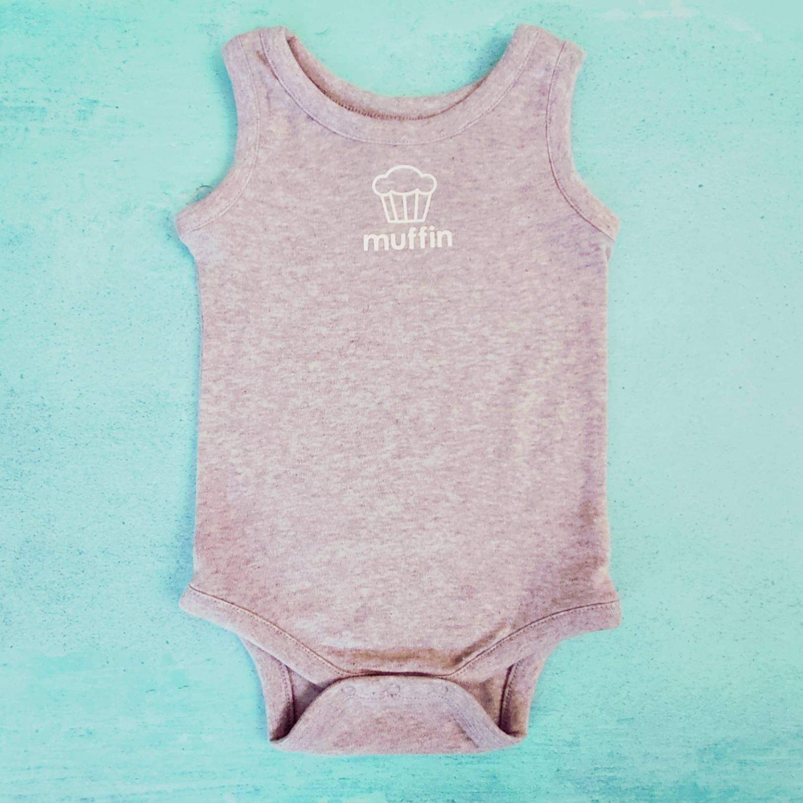 MUFFIN Sleeveless Organic Cotton Baby Bodysuit Salt and Sparkle