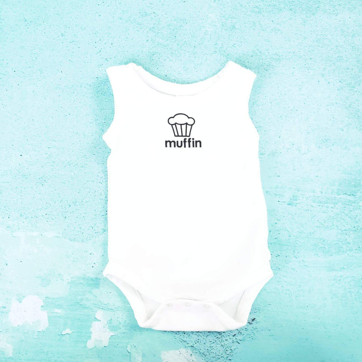 MUFFIN Sleeveless Organic Cotton Baby Bodysuit Salt and Sparkle