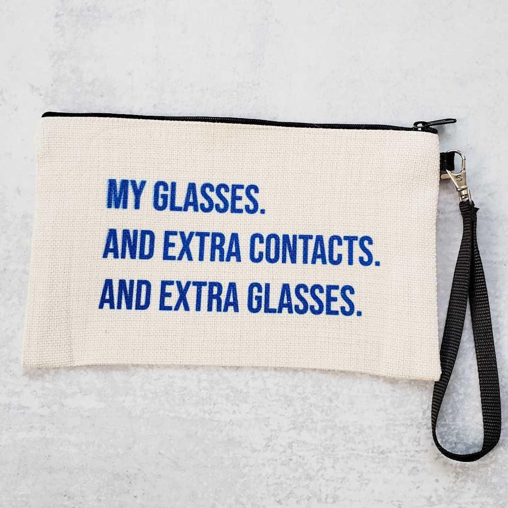 MY GLASSES and Extra Contacts Wallet Wristlet Bag Salt and Sparkle