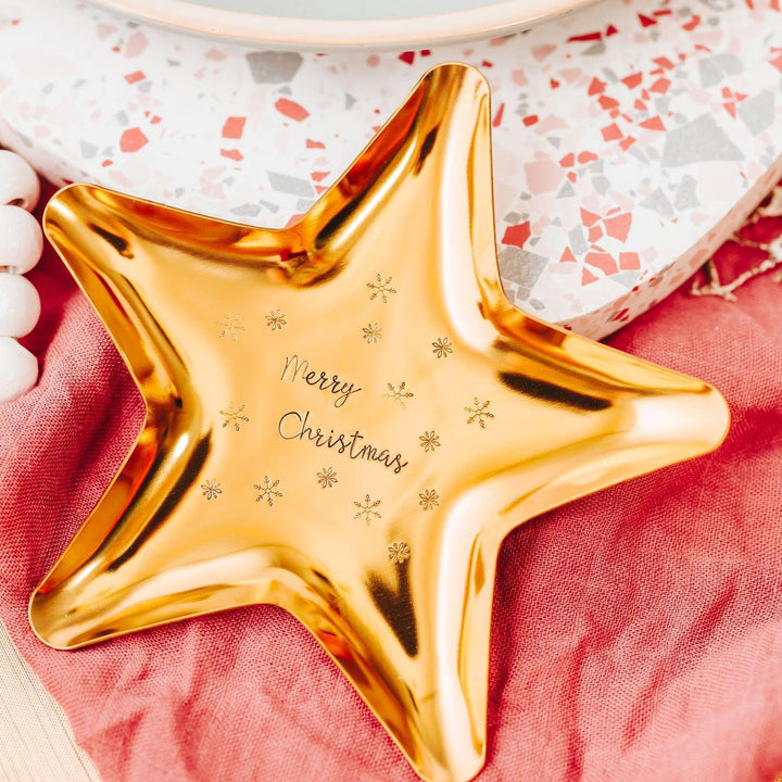 Merry and Bright Star Christmas Trinket Dish Salt and Sparkle