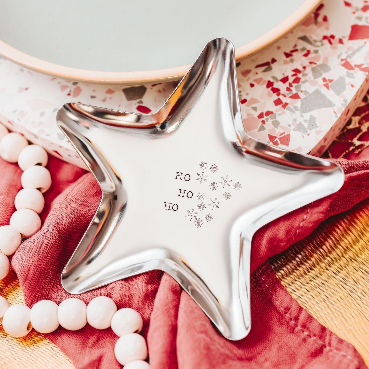 Merry and Bright Star Christmas Trinket Dish Salt and Sparkle