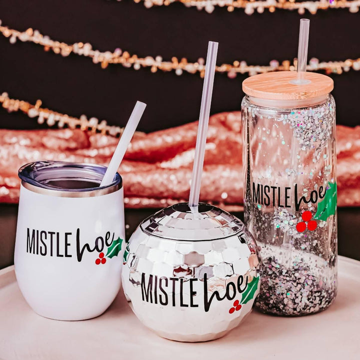 Mistlehoe Christmas Wine Tumbler Salt and Sparkle