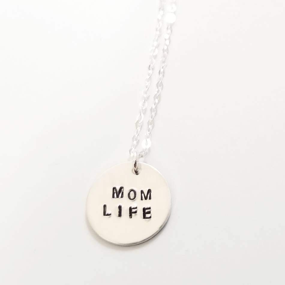 Mom Life Disc Necklace Salt and Sparkle