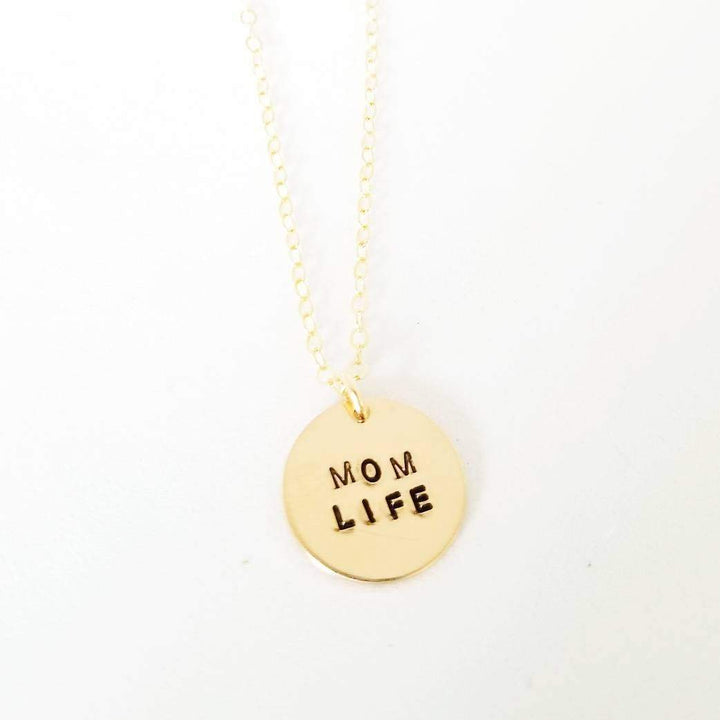 Mom Life Disc Necklace Salt and Sparkle