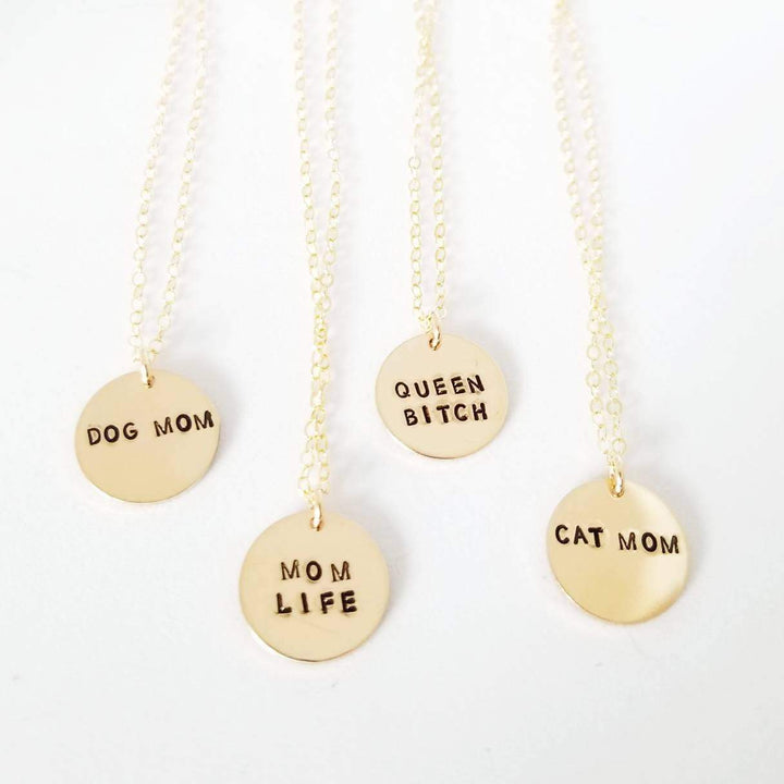 Mom Life Disc Necklace Salt and Sparkle