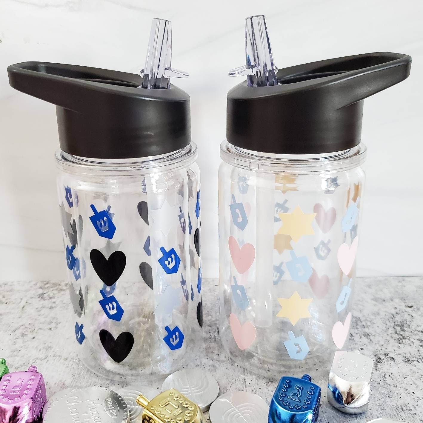 Mommy and Me Matching Hannukah Dreidel Cups Salt and Sparkle