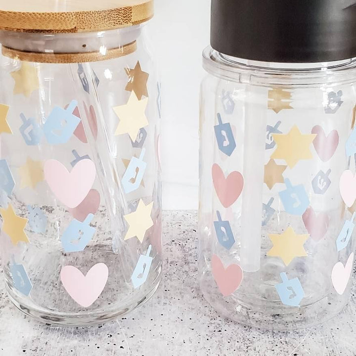 Mommy and Me Matching Hannukah Dreidel Cups Salt and Sparkle