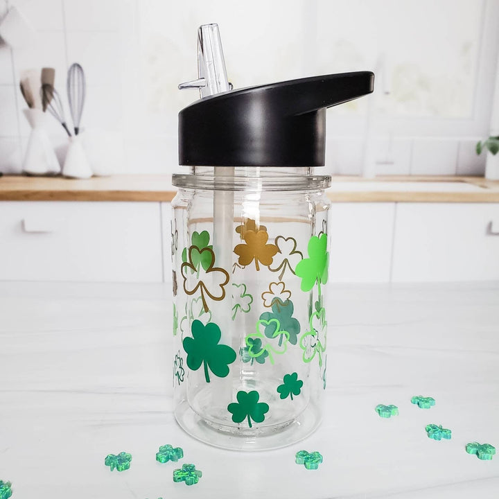 Mommy and Me Matching St. Patrick's Day Shamrock Drink Tumblers Salt and Sparkle