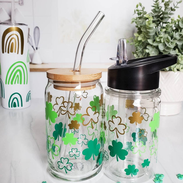 Mommy and Me Matching St. Patrick's Day Shamrock Drink Tumblers Salt and Sparkle