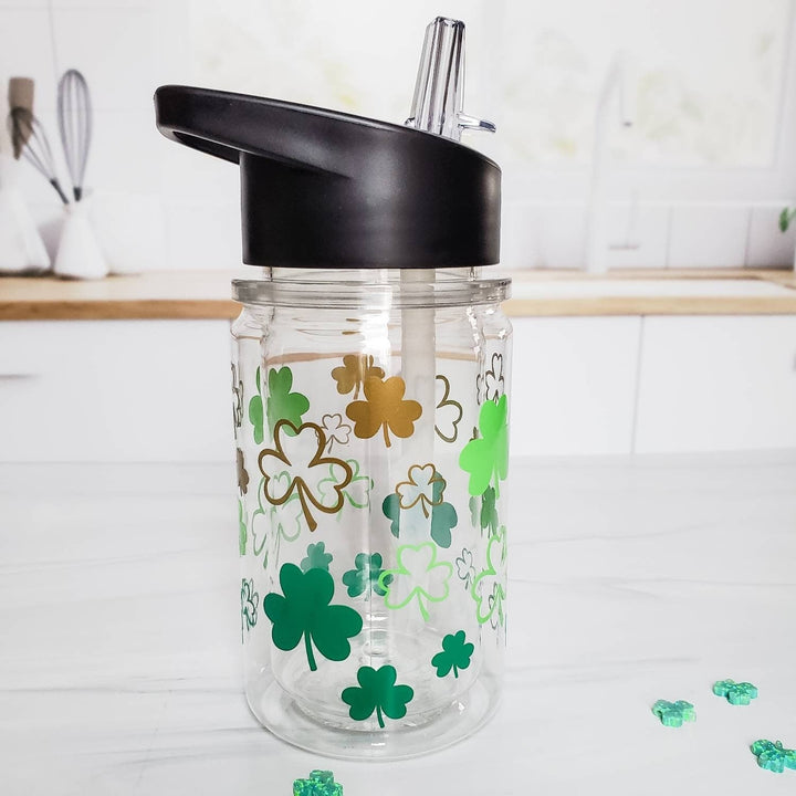 Mommy and Me Matching St. Patrick's Day Shamrock Drink Tumblers Salt and Sparkle