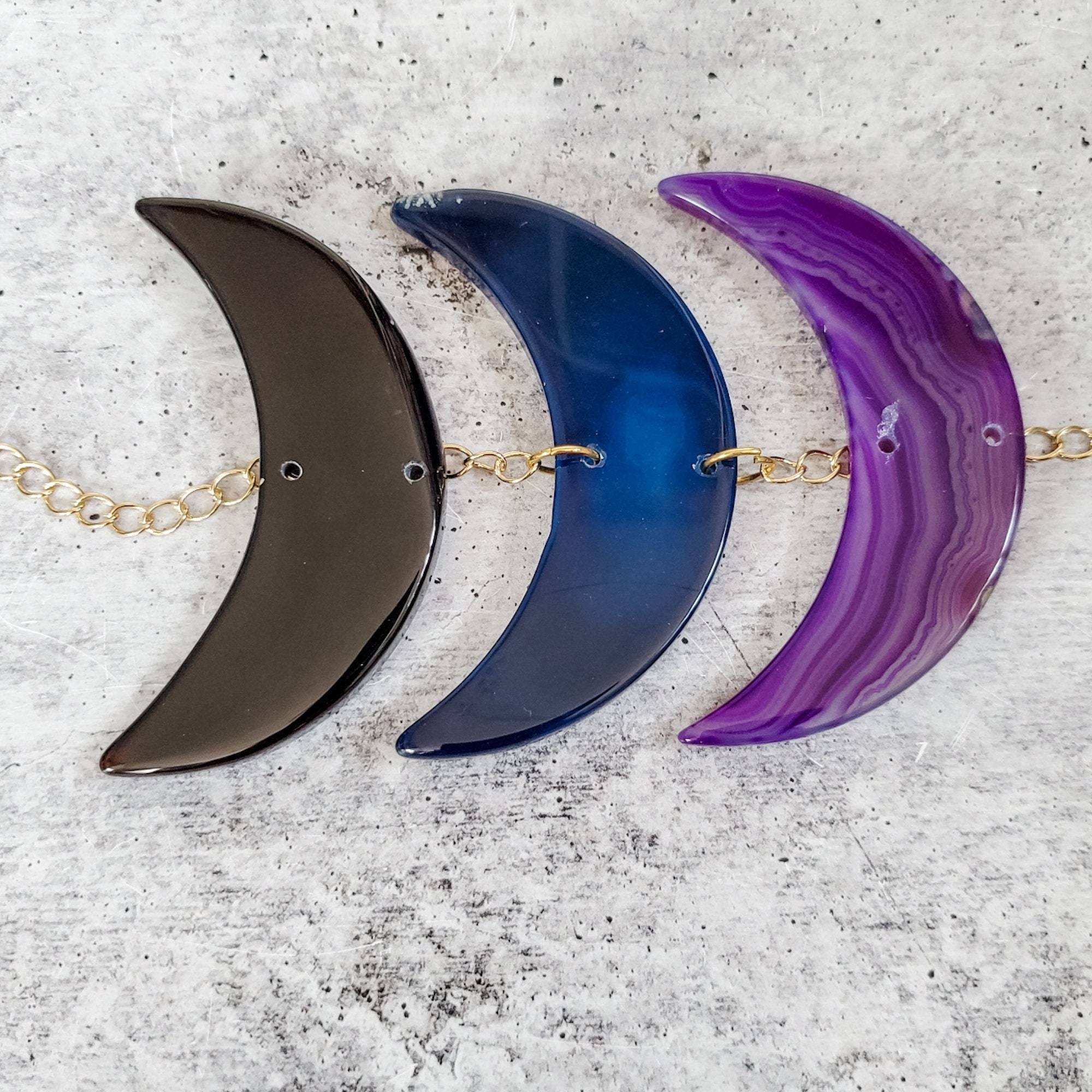 Moon Phases Agate Wall Hanging Decor Salt and Sparkle