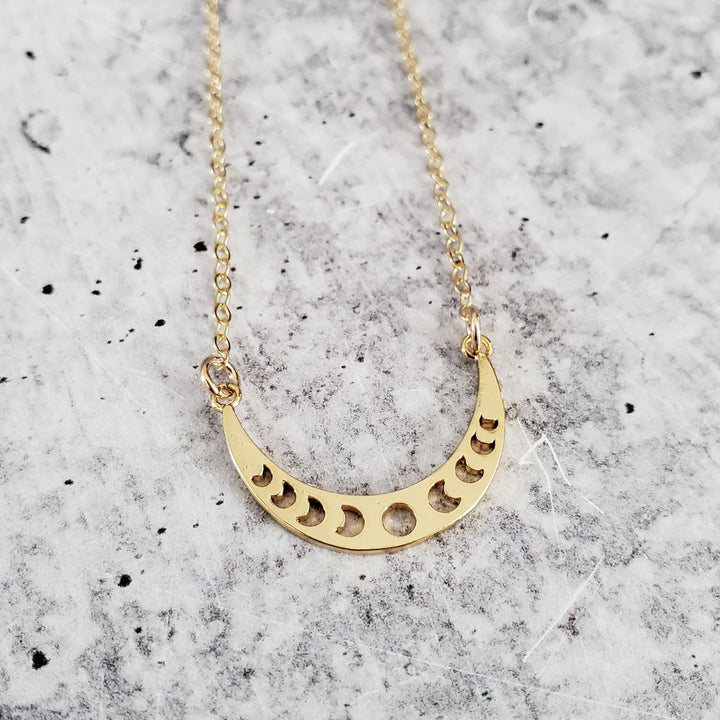 Moon Phases Gold Layering Necklace Salt and Sparkle