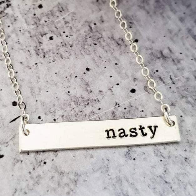 NASTY Feminist Bar Necklace Salt and Sparkle