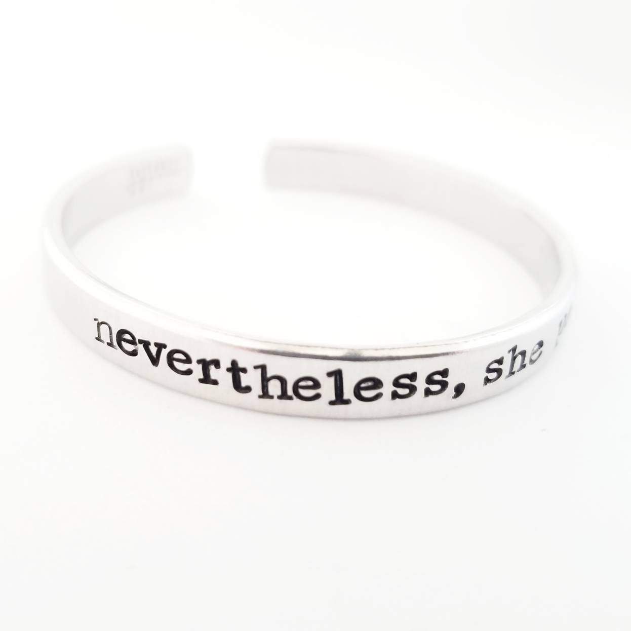 NEVERTHELESS, SHE PERSISTED Stacking Cuff Bracelet Salt and Sparkle