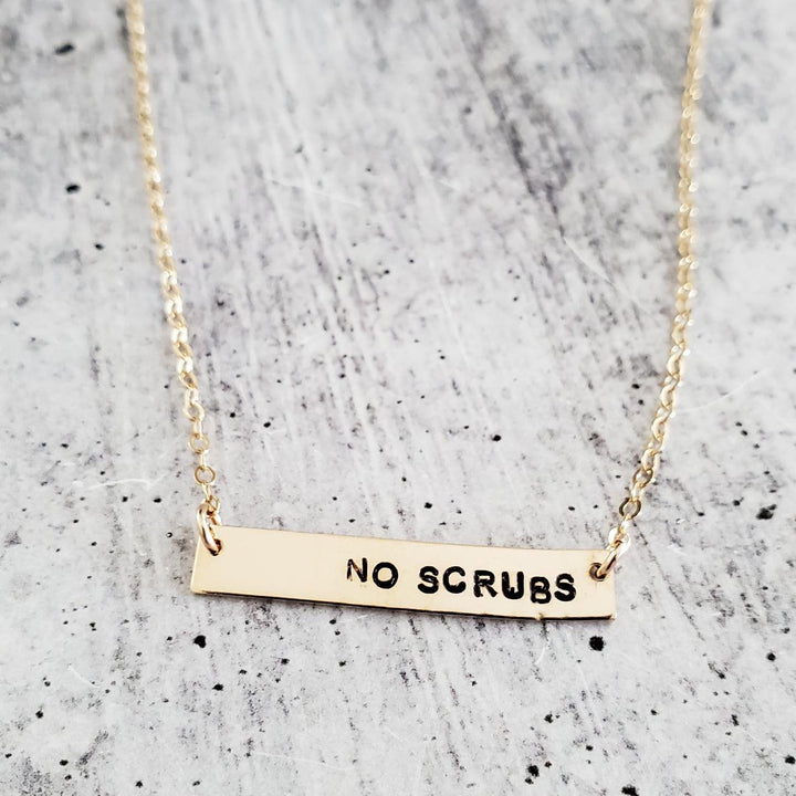 NO SCRUBS Bar Necklace Salt and Sparkle