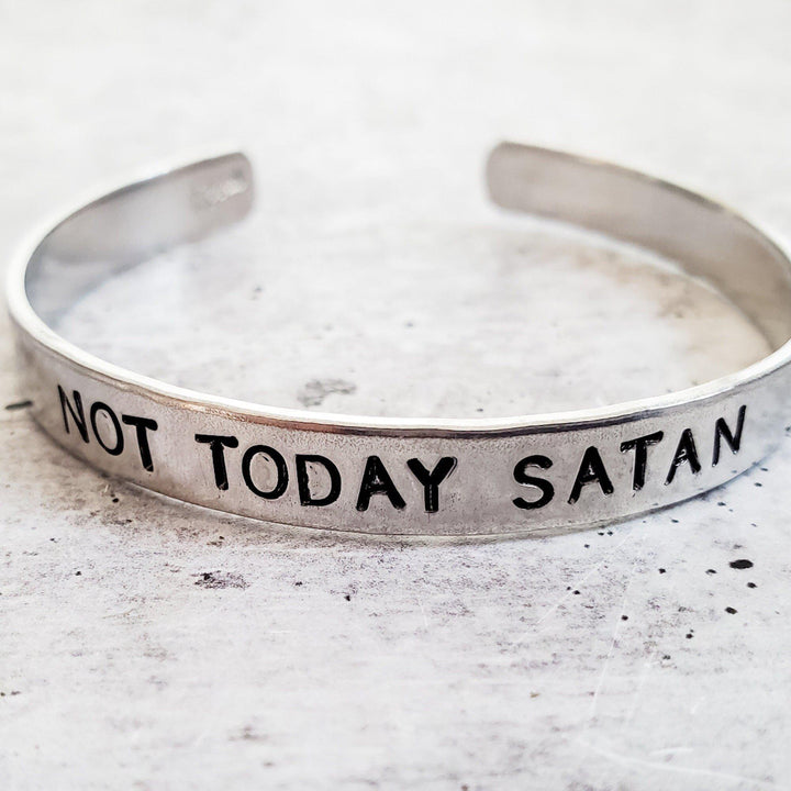 NOT TODAY SATAN Cuff Bracelet Salt and Sparkle