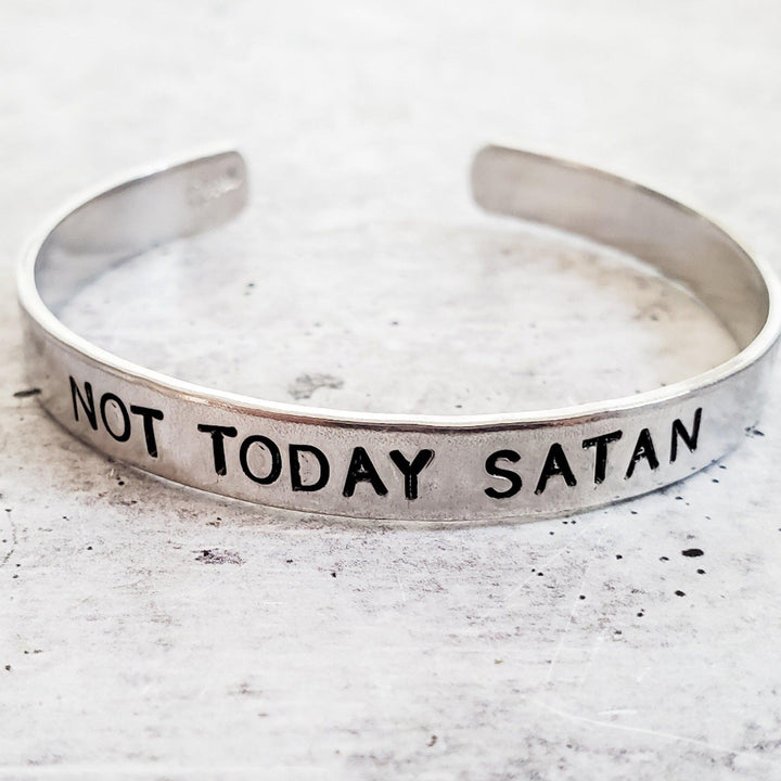 NOT TODAY SATAN Cuff Bracelet Salt and Sparkle