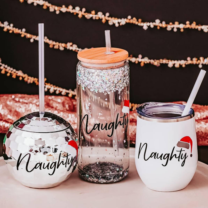 Naughty Christmas Wine Tumbler Salt and Sparkle