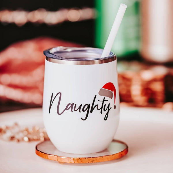 Naughty Christmas Wine Tumbler Salt and Sparkle