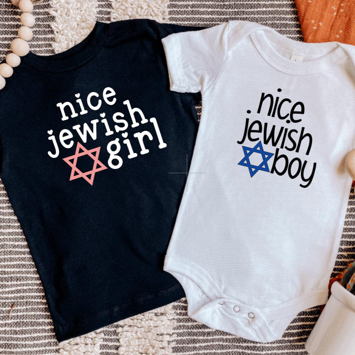Nice Jewish Boy and Girl Baby Bodysuit or Tee Shirt Salt and Sparkle