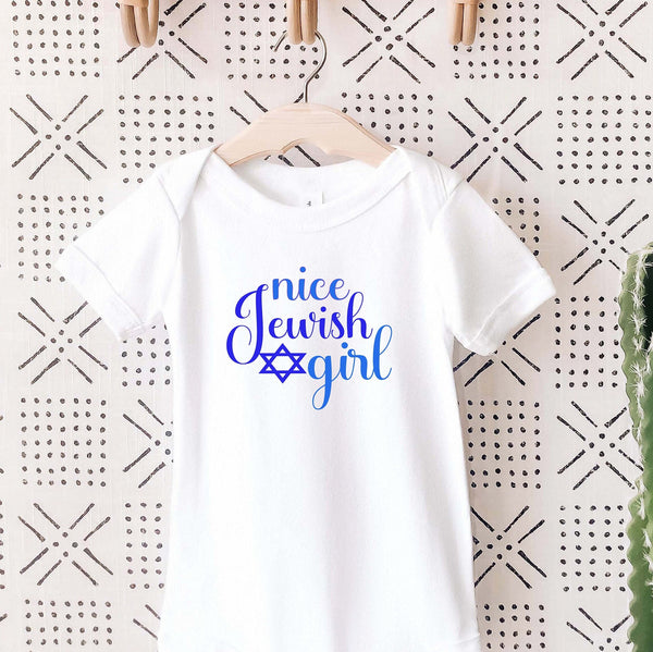 Nice Jewish Girl Baby Short Sleeve One Piece for Jewish Holidays Salt and Sparkle