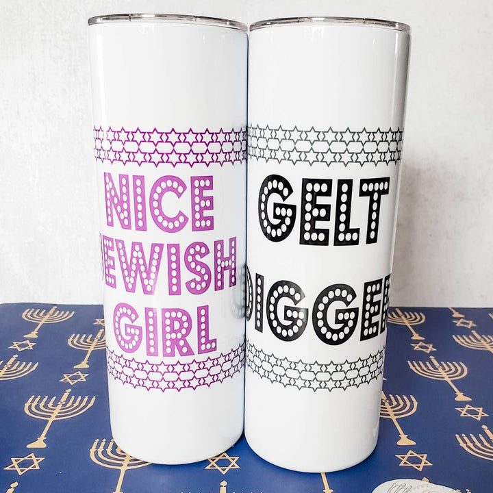 Nice Jewish Girl Chanukah Tall Tumbler Salt and Sparkle