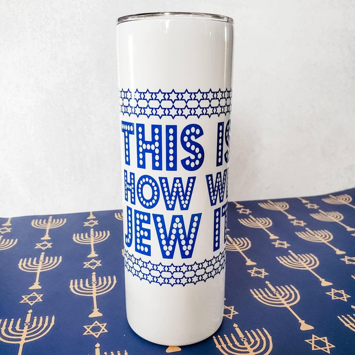 Nice Jewish Girl Chanukah Tall Tumbler Salt and Sparkle